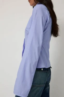 Sale Cila Fitted Shirt in Blue Tops|Clothing