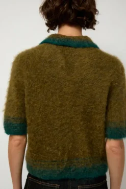 Best Compact Knit Polo in Olive and Green Collections|Sweaters