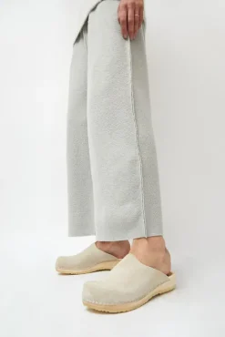 Discount Contour Clog on Flat Base in Chalk Suede Collections|Clog Sandals And Shoes