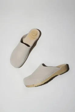 Discount Contour Clog on Flat Base in Chalk Suede Collections|Clog Sandals And Shoes