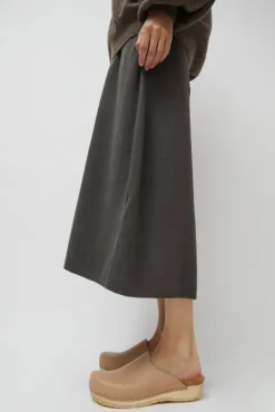 New Contour Clog with Shearling on Flat Base in Camel Collections|Clog Sandals And Shoes