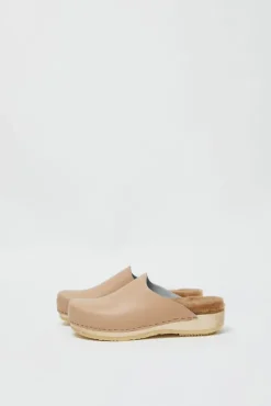New Contour Clog with Shearling on Flat Base in Camel Collections|Clog Sandals And Shoes