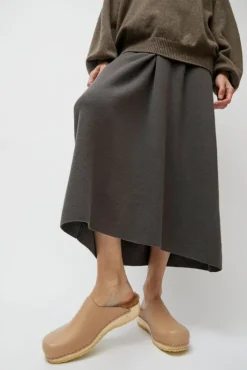 New Contour Clog with Shearling on Flat Base in Camel Collections|Clog Sandals And Shoes
