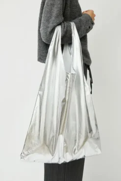 New Cotton and Silk Hobo Bag in Silver Holiday Gift Guide|Collections