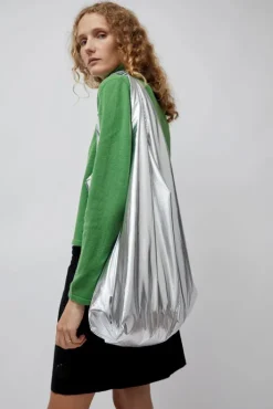 New Cotton and Silk Hobo Bag in Silver Holiday Gift Guide|Collections