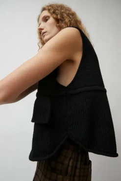 Online Cotton Pocket Waistcoat in Black Collections|Tops