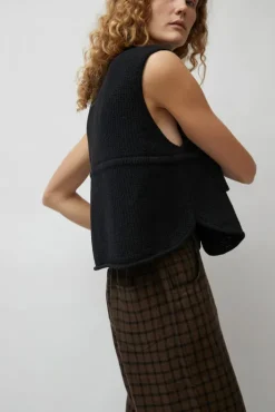 Online Cotton Pocket Waistcoat in Black Collections|Tops