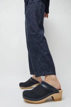 Fashion Dakota Shearling Clog on Mid Heel in Navy and Night Holiday Gift Guide|Collections
