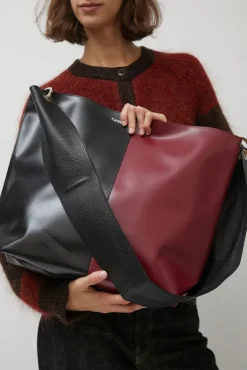 Hot Diagonal Bigout Bag in Black and Burgundy Bags|Accessories