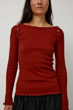 Hot Disc Long Sleeve in Bine Red Collections|Tops