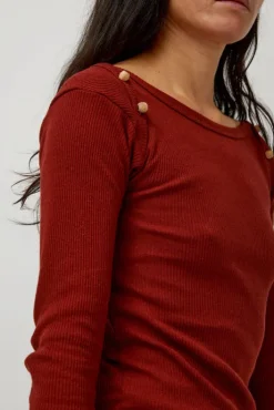 Hot Disc Long Sleeve in Bine Red Collections|Tops