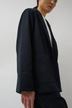 New Drapey Blazer in Black Warp and Indigo Weft Collections|Jackets & Outerwear