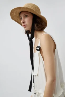New Duke Alessio Hat in Natural with Black Hats|Accessories