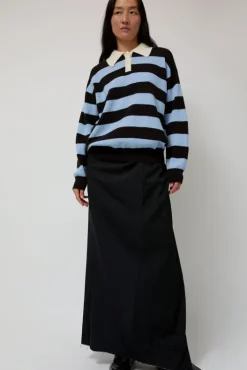 Outlet Edith Stripe Polo Sweater in Dark Brown and Pale Blue Holiday Gift Guide|Collections