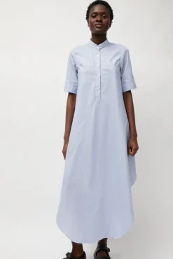 Hot Extra Long Shirt in Blue and White Stripe Collections|Dresses