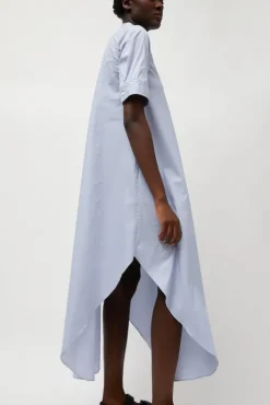 Hot Extra Long Shirt in Blue and White Stripe Collections|Dresses