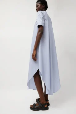 Hot Extra Long Shirt in Blue and White Stripe Collections|Dresses