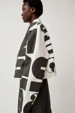 Outlet Faris Canvas Jacket in Black and White Jackets & Outerwear|Clothing