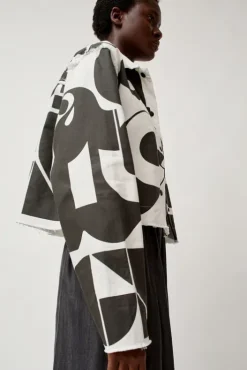 Outlet Faris Canvas Jacket in Black and White Jackets & Outerwear|Clothing
