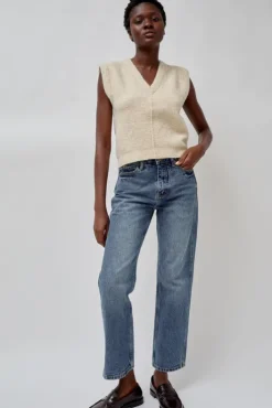 Fashion Fleece Vest in Ecru Sweaters|Clothing