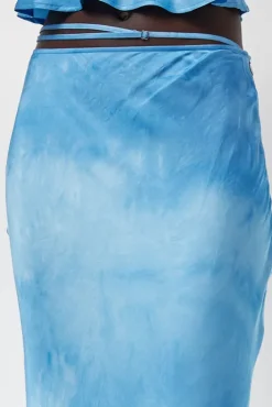 Hot Fluid Skirt in Maya Blue Tie Dye Collections|Skirts