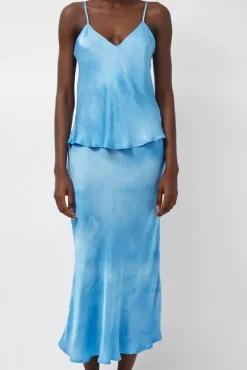 Hot Fluid Skirt in Maya Blue Tie Dye Collections|Skirts