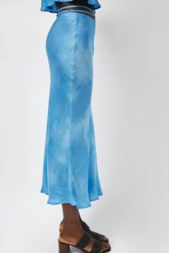 Hot Fluid Skirt in Maya Blue Tie Dye Collections|Skirts