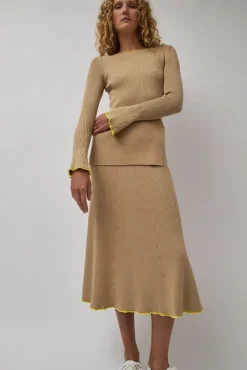 Clearance Fly Rib Skirt in Hazelnut Collections|Skirts