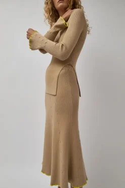 Clearance Fly Rib Skirt in Hazelnut Collections|Skirts