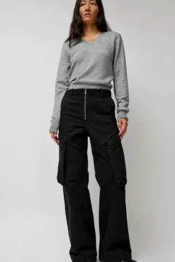 New Garment-Dyed Gabardine Wide Cargo Pants in Carbon Pigment Collections|Shorts & Pants