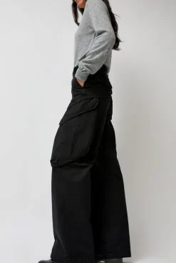 New Garment-Dyed Gabardine Wide Cargo Pants in Carbon Pigment Collections|Shorts & Pants