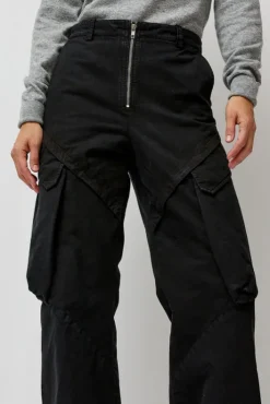 New Garment-Dyed Gabardine Wide Cargo Pants in Carbon Pigment Collections|Shorts & Pants