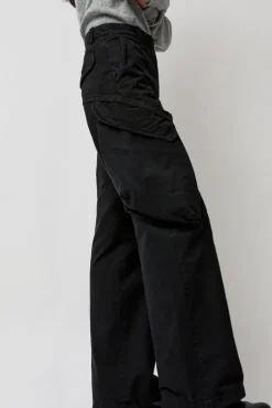 New Garment-Dyed Gabardine Wide Cargo Pants in Carbon Pigment Collections|Shorts & Pants