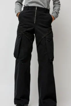 New Garment-Dyed Gabardine Wide Cargo Pants in Carbon Pigment Collections|Shorts & Pants