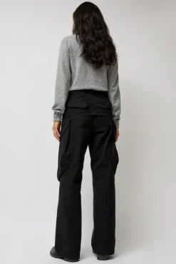 New Garment-Dyed Gabardine Wide Cargo Pants in Carbon Pigment Collections|Shorts & Pants