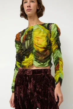 Best Gathered Delilah Top in Melting Bloom Tops|Clothing