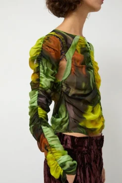 Best Gathered Delilah Top in Melting Bloom Tops|Clothing