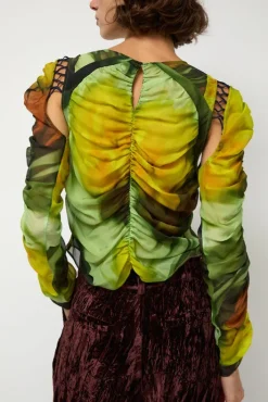 Best Gathered Delilah Top in Melting Bloom Tops|Clothing