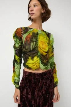 Best Gathered Delilah Top in Melting Bloom Tops|Clothing