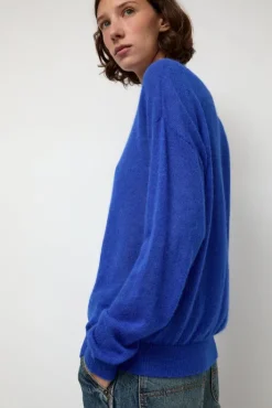 Discount Gauzy Crew in Blue Sweaters|Clothing