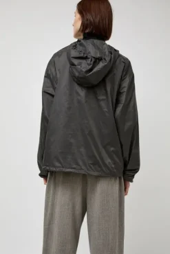 Clearance Glossy Nylon Half Zip Jumper in Charcoal Jackets & Outerwear|Clothing