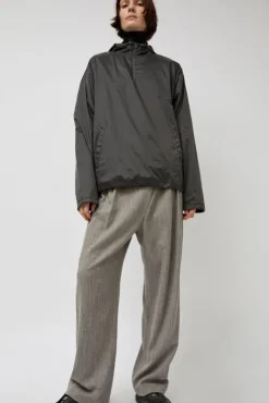 Clearance Glossy Nylon Half Zip Jumper in Charcoal Jackets & Outerwear|Clothing