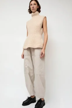 Hot Handknit Peplum Shell in Alabaster Sweaters|Clothing