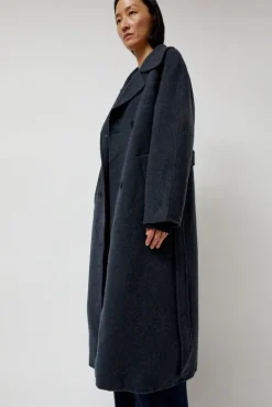 Sale Handmade Long Wool Coat in Blue Navy Collections|Jackets & Outerwear
