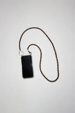 Online Handykette Iphone Necklace in Brown with White Thread Collections|Jewelry & Watches