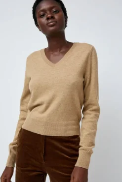 Clearance Hany Cashmere Knit in Camel Collections|Sweaters