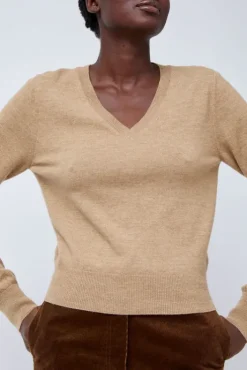 Clearance Hany Cashmere Knit in Camel Collections|Sweaters