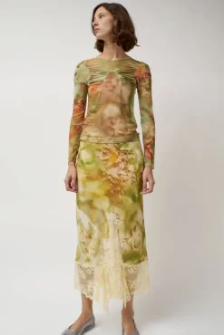 Best Hiss Skirt in Sage Molten Floral Skirts|Clothing