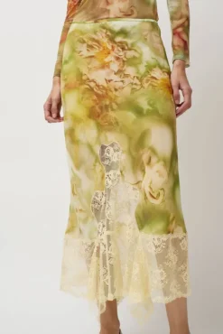 Best Hiss Skirt in Sage Molten Floral Skirts|Clothing