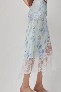Hot Hiss Skirt in Sky Shadow Floral Skirts|Clothing